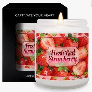 Fresh Red Strawberry Candle